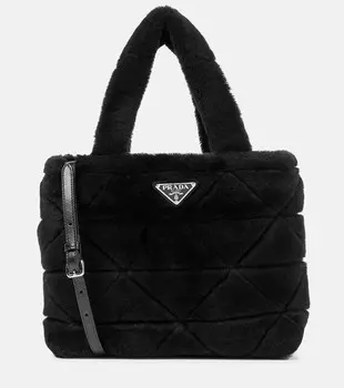 Сумка из овчины Prada, черный