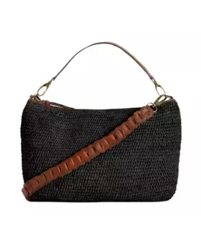 Сумка из рафии ручной работы на молнии связанная крючком Ibeliv, черный