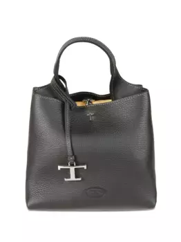 Сумка из штампованной кожи с верхней ручкой TOD'S, черный