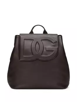 Сумка из смесовой кожи с тиснением логотипа Dolce & Gabbana, коричневый