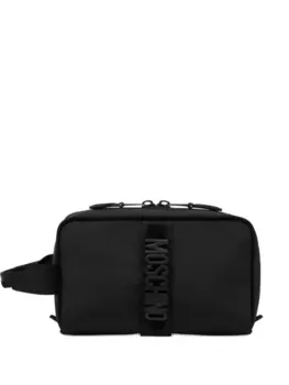 Сумка из телячьей кожи с логотипом Moschino, черный