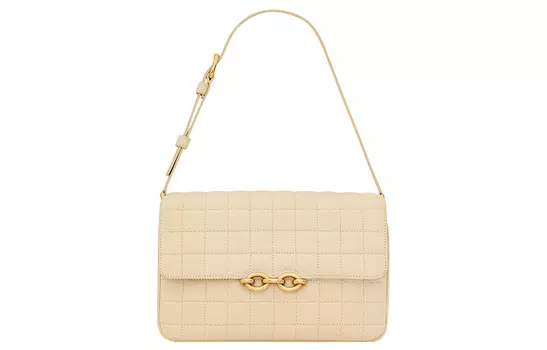 Сумка из телячьей кожи, сумка через плечо, обычная женская, цвета экрю SAINT LAURENT