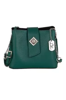 Сумка из тисненой кожи Anna Morellini, зеленый