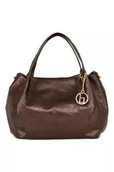 Сумка из тисненой кожи Lia Biassoni, коричневый