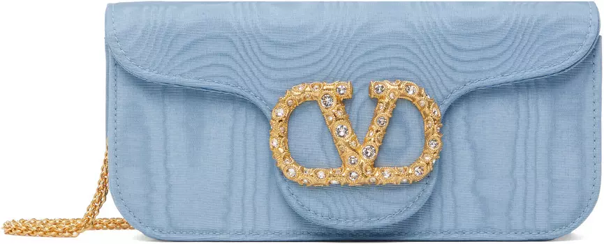 Сумка из ткани Loc Moire Valentino Garavani, синий