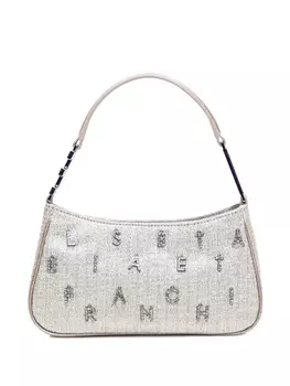 Сумка из твида с люрексом Elisabetta Franchi, серый
