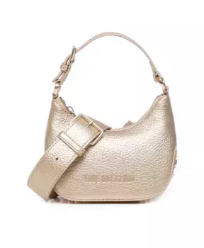 Сумка из золотистой ламинированной кожи Love Moschino, бежевый