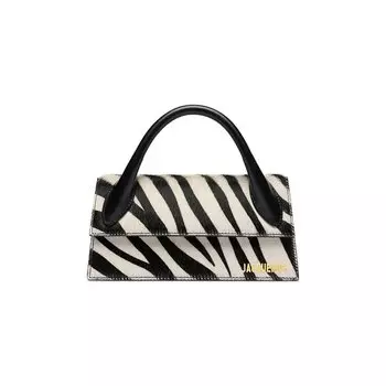 Сумка Jacquemus Le Chiquito Long, цвет Black/White Zebra