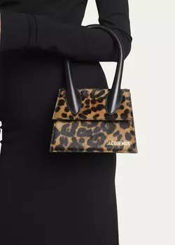 Сумка Jacquemus Le Chiquito Moyen, леопардовый