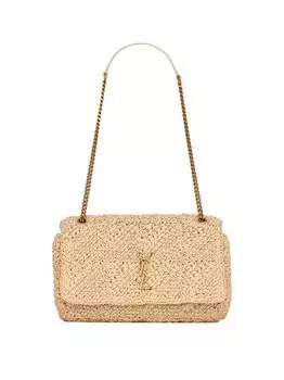 Сумка Jamie Medium Chain Bag ''Carr Rive Gauche'' из рафии Saint Laurent, бежевый
