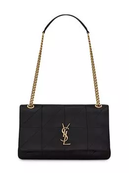Сумка Jamie на цепочке среднего размера "Carr Rive Gauche" из кожи ягненка Saint Laurent, черный