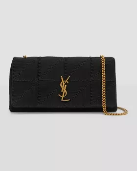 Сумка Jamie среднего размера из атласа и кожи на цепочке с эффектом кукурузы Saint Laurent