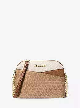 Сумка Jet set travel среднего размера с фирменным логотипом и цветными блоками Michael Kors, коричневый