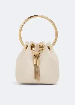 Сумка JIMMY CHOO Micro Bon Bon bucket bag, белый