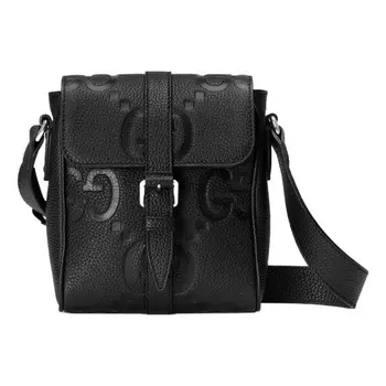 Сумка jumbo gg small messenger bag 'black' Gucci, черный