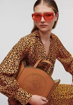 Сумка K/CIRCLE PERFORATED SMALL KARL LAGERFELD, цвет brown