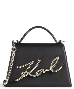 Сумка k/signature среднего размера из мелкозернистой яловой кожи Karl Lagerfeld, черный