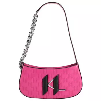 Сумка Karl Lagerfeld K/Saddle Chain Baguette, ярко-розовый