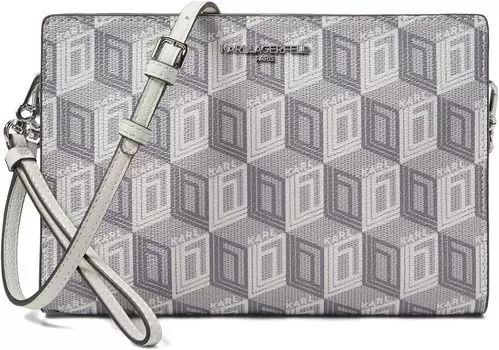 Сумка Karl Lagerfeld Paris Adele Tote, цвет White/Grey Cube Logo
