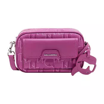 Сумка Karl Lagerfeld Shoulder With All-over Monogram, розовый