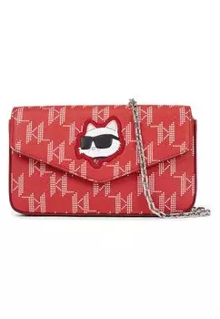 Сумка KARL LAGERFELD СУМОЧКА IKONIK MONOGRAM CHOUPETTE, цвет haute red