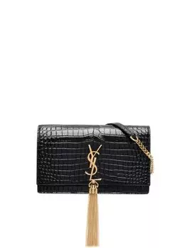 Сумка Kate с кисточкой и монограммой Saint Laurent, черный