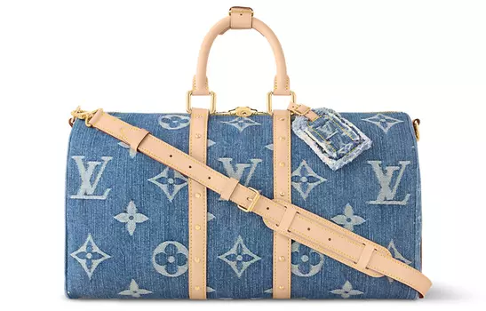 Сумка Keepall Bandouliere 45 Monogram Denim Blue LOUIS VUITTON