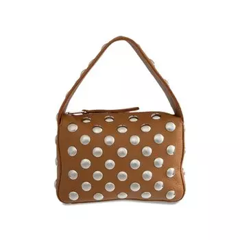 Сумка Khaite Elena Small Handbag With Silver Studs, цвет Nougat