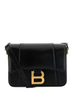 Сумка-клапан Hourglass из кожи BALENCIAGA, черный