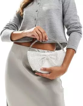 Сумка-клатч Alessia Bow Jewel белого цвета Public Desire
