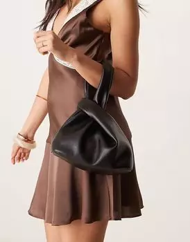 Сумка-клатч ASOS DESIGN черного цвета с ручкой-петлей