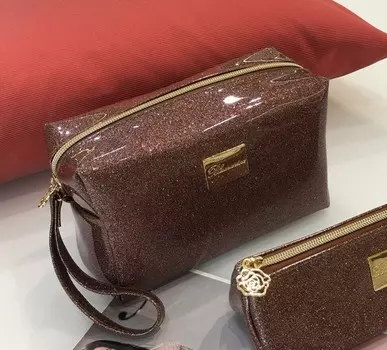 Сумка-клатч Blumarine Glitter Plastic, 20x12x9 см, карамельный