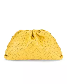 Сумка-клатч Bottega Veneta Woven The Pouch, цвет Buttercup & Gold