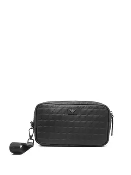 Сумка-клатч Emporio Armani с тисненым логотипом, черный