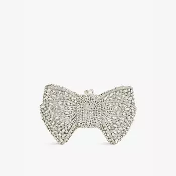 Сумка-Клатч Enchant Bow, украшенная стразами Dune, серебряный