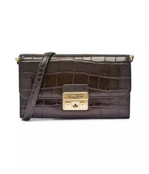 Сумка-клатч кожаная Michael Kors, коричневый