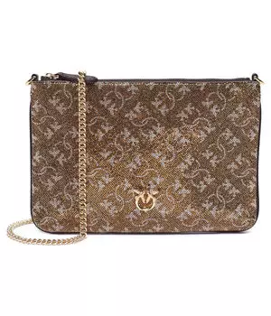 Сумка-клатч Pinko кожаная плоская, золотой