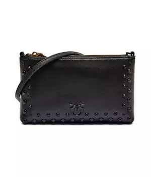 Сумка-клатч Pinko кожаная с заклепками, черный