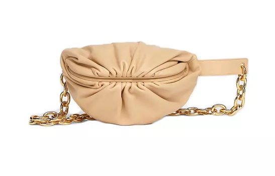Сумка-клатч POUCH Cloud Bag из телячьей кожи, цвет миндаль, женская Bottega Veneta