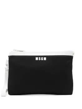 Сумка-клатч с аппликацией логотипа MSGM Kids, черный