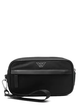 Сумка-клатч с логотипом Emporio Armani, черный