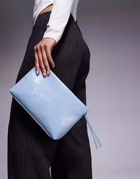 Сумка-клатч с застежкой-молнией ASOS DESIGN синего цвета