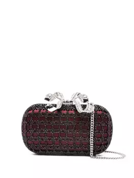 Сумка-клатч Self-Portrait, украшенная кристаллами, красный