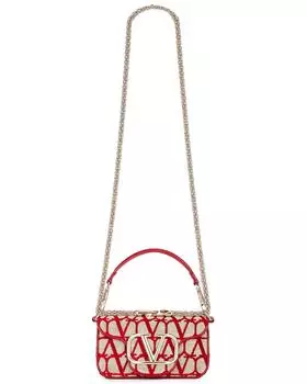 Сумка-клатч Valentino Garavani Small Loco Shoulder, цвет Naturale & Rosso