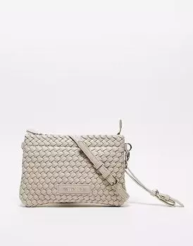 Сумка-клатч Valentino из плетеной ткани шантиль с ремешком через плечо кремового цвета Valentino Bags