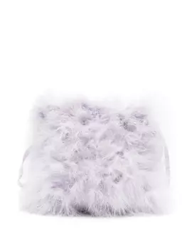 Сумка-клатч Yves Salomon с перьями, фиолетовый