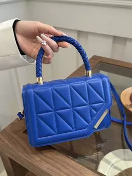 Сумка клетчатая, синий