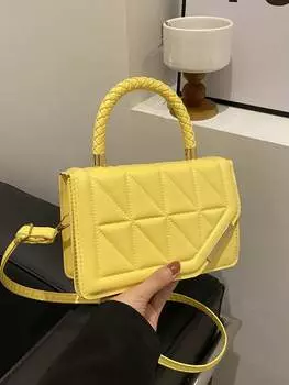 Сумка клетчатая, желтый