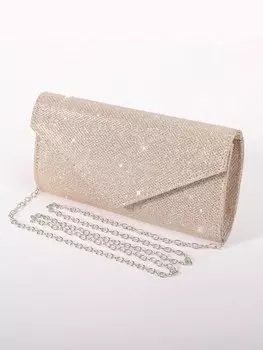 Сумка-конверт блестящая, золотистый