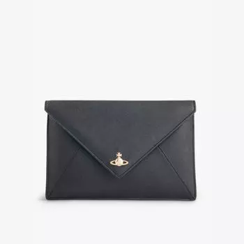 Сумка-Конверт из искусственной кожи с логотипом-пластикой Vivienne Westwood, черный